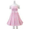 Theme Costume Movie Barbi Costume For Women Adult Kids Sexy Pink Plaid Sleeveless Princess Dresses Halloween Party Role play Costume 230809