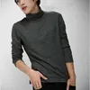 新しい2022ファッション春秋のタートルネックカジュアルスリムフィットジョーカーベースシャツリブエラスティックソリッドカミゼタスホムブレTシャツの男性