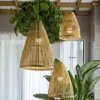 Подвесные лампы Творческие светильники личность бамбука люстры домашняя спальня лампы балкон -хаус ротан