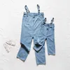 Familienpassende Outfits Familie Look passende Outfits Denim Overalls Mutter Kinder Hosen lässig Mama -Tochter Matching Outfits Gießen Enfants