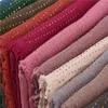 Ethnic Clothing 10pcs/Lot Women Diamond Plain Viscose Cotton Hijab Crinkle Shawl Muslim Head Scarf Big Long Pashmina Wrap Female Foulard