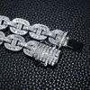 En stock VVS Moissanite Hip Hop Mens Rapper Cadenas de diamantes de 14 mm Collar colgante Cadena de enlace cubano Sterling Sier