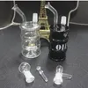 7 Inch Black Transparent Glass Bong Hookahs Oil Dap Rigs with 14mm Bowl or Quartz Banger for Smoking