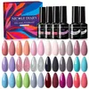 Gel Nail Polish Kit 20Pcs, 18 Colors 8ML Nude Gel Polish Set White Glitter Pink Navy Blue Chameleon Gel Varnish With Glossy Top Base Coat,