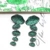 Kolczyki Dangle Bilincolor Vintage Lotus zielony liść długi kolczyki dla kobiet