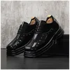 Men Casual Skórzanie 4410 Spring Lace-Up Platforme Trampki podróży odporne na noszenie buty Brytyjskie Style Sneaker's Sneaker '