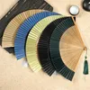 Produkty w stylu chińskiego ręcznie fan pusta biały majsterunek w chińskim stylu czarny vintage fan ręki składanie fanów taniec przyjęcie weselne malowanie dekoracji domu r230810