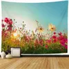 Tapestries Romantic Spring Garden Tapestry Nature Colorful Blossoming Flowers Tapestry Wall Hanging Decor för vardagsrum sovrum sovsal r230810