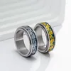 Anéis de cluster de fibra de carbono Dragon Spinner Ring para homens e mulheres giram livremente em aço de titânio vintage antiestresse Fidget jóias Anelli