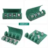 Watch Boxes Leather 4 Slots Green Watches Roll Case Travel Wrist Jewelry Storage Organizer Holder Anti Drop Portable