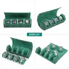 Titta på lådor läder 4 slots Green Watches Roll Case Travel Wrist Jewelry Storage Organizer Holder Anti Drop Portable