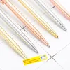 wholesale Metal Electroplate Ballpoint Pens Student Teacher Writing Ball Point Pen Gold Silver School Office Business Signature Pen LL