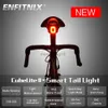 Rowerowe światła Enfitnix Cubelite Wodoodporny inteligentny rower tylne światło Auto Start/Stop Hamurek Dioda LED z siodłem i światłem siedzącym CNC HKD230810