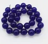 Chaînes Violet Jade Rond 12mm 14mm Collier 17 pouces Gros Perles Nature Femme