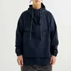 Halbzip-Kapuzenjacke japanische Gorpcore Workwear Herren Trend LOSSER Dünner Outdoor Pullover Hoodies Vintage Big Pocket Simple Mantel x0810