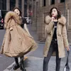 Vestes pour femmes chaud doublure en laine vêtements d'extérieur à capuche Parka femmes mince longue veste avec col en fourrure femme manteau 2023