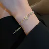 Bedelarmbanden mode delicate vier blad gras goud kleur armbanden voor vrouwen nieuwe Koreaanse verstelbare braceelets bruiloft sieradenfeestjes geschenken