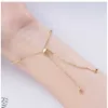 Charm Bracelets TKJ S925 Silver Diamond Bracelet Zipper Buckle Elasticity Adjustable New Design Unisex Style Fashion Bracelet ins Gold Style