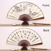 Chinese stijlproducten 10 inch Vintage Chinese handventilator Imitatie Mahonie Bamboe Zijde Vouwventilator Oude Tang Hanfu Cosplay Dansventilator Woondecoratie