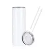 USA/CA Warehouse custom thermos flask 20oz double wall stainless steel with lid tumbler with lid and straw