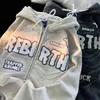 Erkek Hoodies Sweatshirts Uzun uyku y2k harajuku gündelik ceket kadınlar 2022 Sonbahar Yeni ince şerit kazak ekstra büyük sokak gevşek elbise tembel üst Z230810