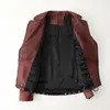 オートバイスタイル用のファッショナブルなスーツカラーを備えた女性の革シープスキンパッチワークウールの本物のジャケット