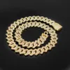 Bransoletka męskie złoto/ srebrne 15 mm luksusowe bransoletki błyszczące CZ Pave Cezkstone Man Biamond/ klejnot Bransoletka