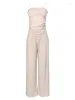 Women's Tracksuits Korean Style Temperament Sexy Fold Camisole Thin Wide Leg Pants Two Piece Women Summer Fashion Solid Sweet White 56QW