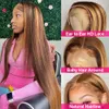 13x4 Hd Lace Wig Highlight Wig Human Hair Wig on Sale Clearance Straight Hd Transparent Brazilian Remy Colored Bone Straight Lace Frontal Wig