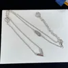 Модельер V-образное ожерелье с подвеской в форме буквы Sier, серьги-гвоздики с цепочкой для женщин, ювелирные изделия на день рождения и вечеринку