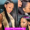 30 40 Inch Bone Straight Lace Frontal Wig Brazilian Glueless 13x4 Lace Front Human Hair Wigs for Women Pre Plucked Hairline 220%density