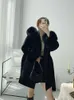 Women's Jackets Oversize Ladies Outerwear 2022 Real Fur Coat Winter Jacket Women Natural Fox Fur Collar Cuffs Hood Cashmere Wool Woolen J230810