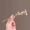 Hair Clips Camellia Chinese Stick Chopsticks Antique Making Accessories With Pearl Classic Girls Hanfu Bun Jewelry Tiaras