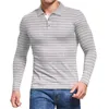 2022 T-Shirt Men Cotton T Shirt Casual Long Sleeve Striped Tshirt Mens Brand Slim Fit Tee Shirts