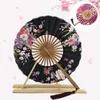 Chinese Style Products Japanese Style Round Folding Fan Vintage Tassel Flower Silk Dance Hand Fan Art Craft Gift Wedding Home Decoration Ornaments R230810