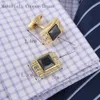 Cuff Links Mens Luxury Black Crystal Cufflinks Suit Shirt High Quality links Fashion Wedding Cufflink Gift Jewelry Men's Accessories 230809