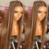 13x4 Hd Lace Wig Highlight Wig Human Hair Wig on Sale Clearance Straight Hd Transparent Brazilian Remy Colored Bone Straight Lace Frontal Wig