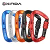 ロックプロテクションXinda Rock Climbing Carabiner 25kn Safety D-shapeバックルスクリューロックスプリングロードゲートアルミニウムカラビナアウトドアキットHKD230810