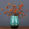Dekorativa blommor Simulering lämnar grenprydnader vintage konstgjord plast med röda lönnväxter hemblommor arrangemang