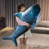 Doldurulmuş peluş hayvanlar 90cm büyük mavi köpekbalığı peluş oyuncaklar doldurulmuş deniz hayvan bebek yumuşak aşağı pamuk pamuk hug yastık çocuklar için çocuklar için doğum günü hediyeleri