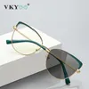 Reading Glasses VKYEE Women Cat Eyes Pochromic Reading Glasses Design Butterfly Frame Customized Prescription Anti-blue Ray Eyewear 3100 230809