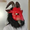 Halloween Scary Goat Antelope Latex Animal Full Head Mask Farmyard Sheep Masks Adults Party Costumes Masquerade Props HKD230810