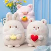 Animaux en peluche 30 cm mignon gros cochon lapin ours chien en peluche doux en peluche dessin animé Animal fourrure enfants poupée fille cadeau d'anniversaire