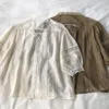 Damskie bluzki vintage koronkowe plisowane plisowane oczki luźne luźne luźne koszulę luksus elegancki wiktoriański edwardia rococo elegancka bluzka
