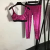 Literka drukują kobiety joga kamizelki velor camisole stretch legginsy wiele kolorów mody sportowe kamizelki