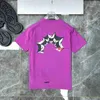 Maglietta Graffiti Heartz Camicie firmate Uomo Estate Ch Moda Chromez Girocollo Manica corta Uomo Donna Lovers 'Ins Backing Tee