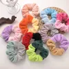 Candy Color Large Intestine Ring Sweet Girls Horsetail Hairbands Rope Headdress Ins Fashion Patchwork Plush Headrope Elastic Rope Loop ZZ