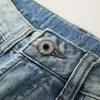 Мужские джинсы модельер -дизайнер высококачественный ретро светло -серый синий эластичный тонкий мат