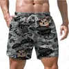 Mäns shorts sommarstrandbyxor söta djur 3d tryck Hawaiian Leisure Style Drawstring Home Basketball