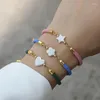 Strand Heart Star Flower Charm Bead Bracelet Women Classic Adjustable Colorful Rope For Jewelry Gift